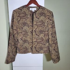 Rena Rowan Beige and Brown Paisley Blazer
